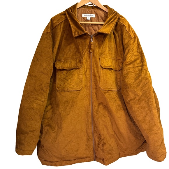 Amazon Essentials Corduroy Work Jacket Zipper Chestnut Brown XXXL - Picture 2 of 5